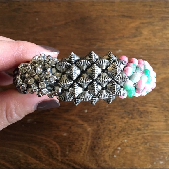 Anthropologie Mixed Media Bangle Bracelet - Picture 3 of 4
